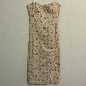Brock Collection Spring/Summer 2019 Floral Cotton Corset Midi Dress - Size 0